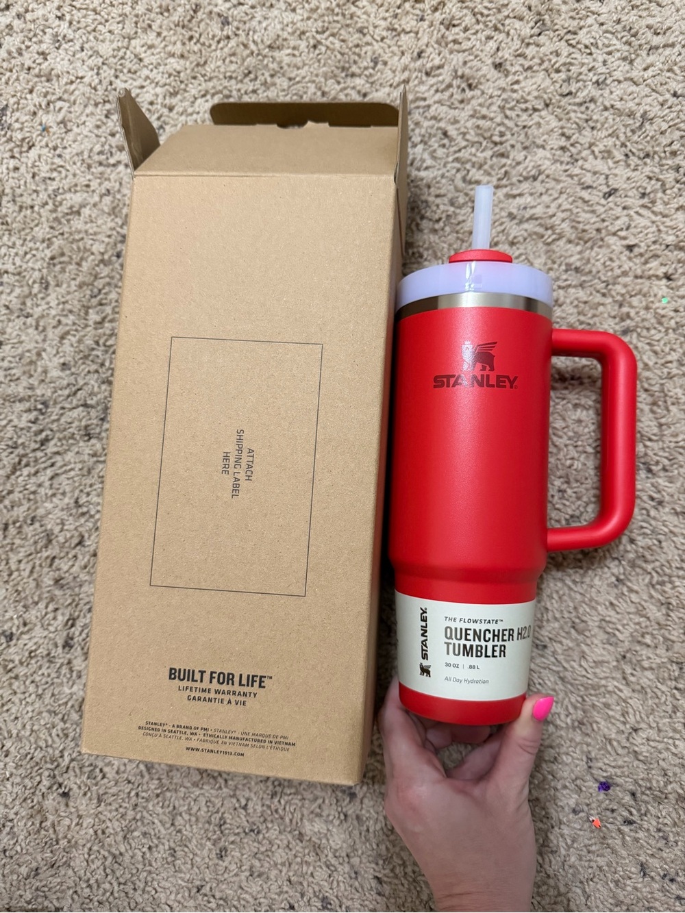 Stanley 30 oz Red Quencher H2.0 Tumbler - Picture 2 of 7